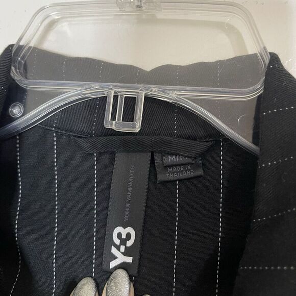 Vintage Yohji Yamamoto Y-3 y2k black striped cropped zip up jacket size medium - Picture 2 of 7